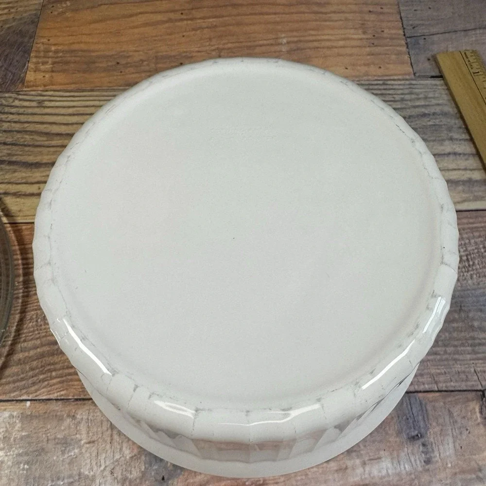Corning Ware French White F-1-B 2.5L Round Casserole‎ Dish w/Glass Pyrex Lid USA